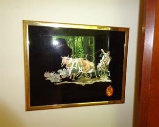 PLL #33 Decorative Art Featuring Cowboy wrangling cattle @ $25