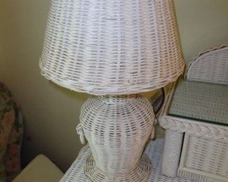 PLL #51 White Wicker Lamp @ $40