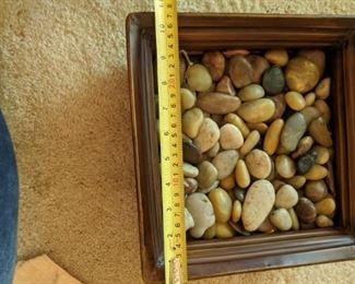 PLL #260 - Square Metal Planter Bonsai Size With Stones $10