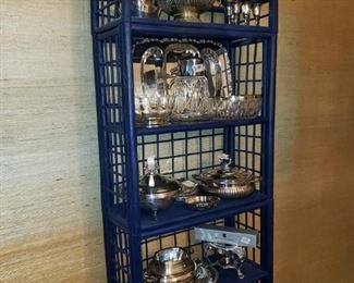 Bambi Shelf with Silver Serving Pieces