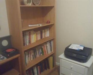 Book cases ( great buy ) ! Cute side drawer tables !