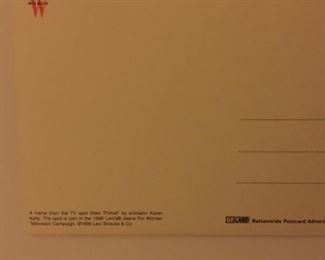 Postcards depicting TV spot titled “Primal” promoting Levi jeans for women.
