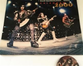KISS calendar and button.