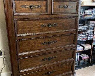 2018 BROWN CHERRY CINDY CRAWFORD HIGHBOY CHEST $490 ( REDUCED $375) OBO