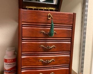 5 COMPARTMENT COUNTER  TOP JEWELRY CHEST -$50 ( PRICE REDUCTION- $35)