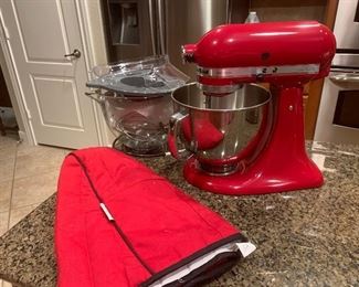 EMPIRE RED ARTISAN KITCHENAID TILT HEAD STAND MIXER 5QT. 325 WATTS WITH LOTS OF EXTRA ACCESSORIES ~ $225