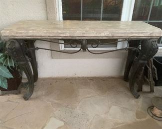 AMAZING LARGE INDOOR/ OUTDOOR METAL CONSOLE ~ 62 LENGTH  X 22D X 36HT ~ $350 ( 290)OBO