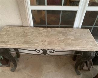 AMAZING LARGE INDOOR/ OUTDOOR METAL CONSOLE ~ 62 LENGTH  X 22D X 36HT ~ $350 ( 290)OBO