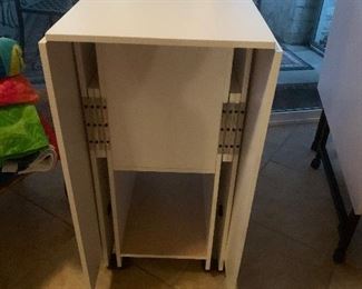 UNUSUAL FOLDING CRAFTING HOBBY TABLE ~ 34'1/2 HT X  17W X 36 D FOLDED  COMPLETLEY EXTENDED 76" $100 ( REDUCED $90)