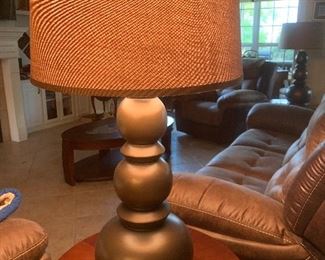 Antique gold ceramic lamp $85 (two available )
