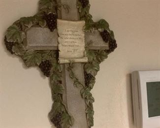 JOHN 15:5  WALL CROSS "I AM THE VINE , YOU ARE THE BRANCHES ,HE WHO ABIDES IN ME AND I IN HIM BEARS MUCH FRUIT"~ $20
