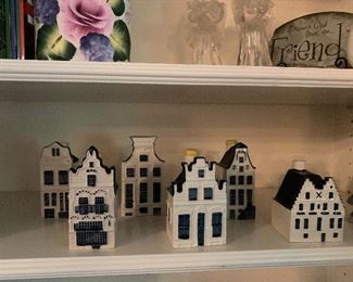 SET OF 6 KLM BY BOLS DELFT MINIATURE HOUSES $150