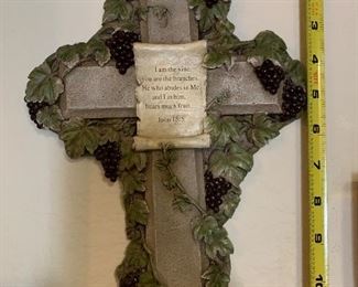 JOHN 15:5  WALL CROSS "I AM THE VINE , YOU ARE THE BRANCHES ,HE WHO ABIDES IN ME AND I IN HIM BEARS MUCH FRUIT"~ $20