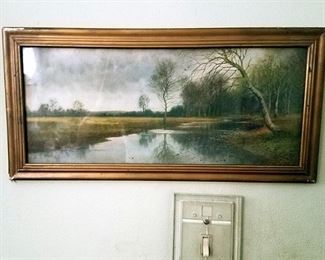 Antique framed art litho