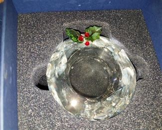 Swarovski Holly Wreath tea light holder