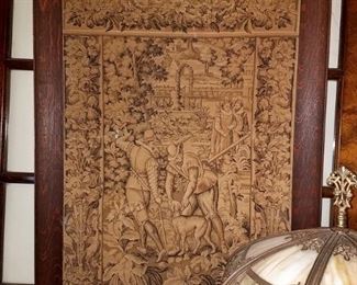 Antique framed tapestry
