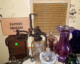 Antique coffee grinder and more