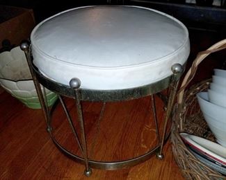 Vintage drum ottoman