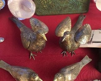 German silver spice birds and or salt and pepper s