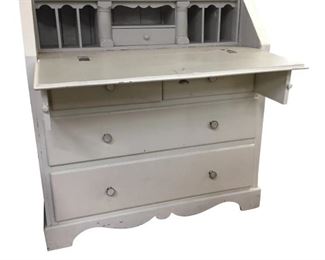 Vintage Gray Painted Secretary