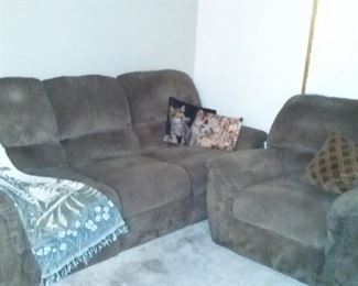Sofa and recliner.