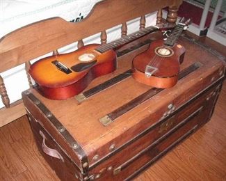 .antique chest...guitars