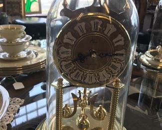 Approximately 80 Anniversary Clocks.  All have been cleaned.  Most appropriate keys have been found. Mostly glass doms. Kundo, Schatz, London, Hailer, Bulova, German Floral Face, Kundo Diamond Face, Elgin, Howard Miller, Chester, Seth Thomas, etc.  Beautiful clocks.
