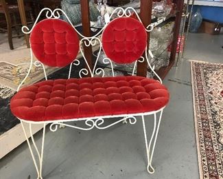 Victorian tufted Iron Bench