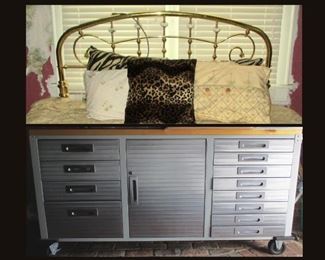 Brass Day Bed and Very Nice Tool Chest, There is also a Matching Tall Chest and a Matching Smaller Chest 