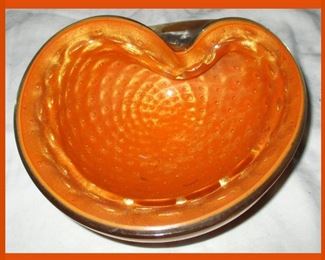 Bright Tangerine Murano Bowl 