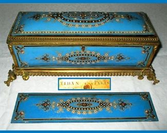 Gorgeous Tahan Paris Enameled Box; Top and Back Panels are not attached 