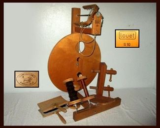 Louet Spinning Wheel S10 and Clemes  & Clemes Flat Back Wool Handcarders  