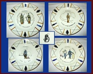 Showing 4 of a Set of 13 Militaries of the World Plates; Dated 1917