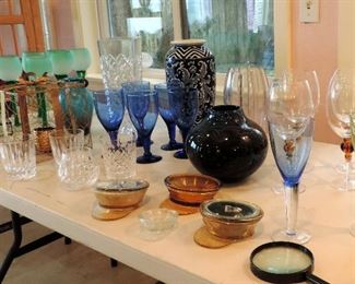 GLASSWARE AND VASES