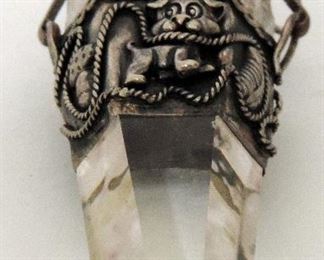CRYSTAL AND STERLING PENDANT