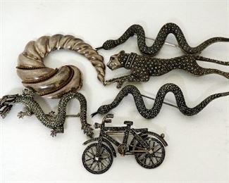 STERLING MARQUISITE PINS