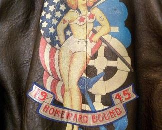LEATHER BOMBER JACKET, HOMEWARD BOUND 1945