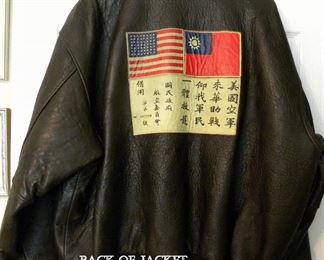 LEATHER BOMBER JACKET WITH WWII NOSE ART