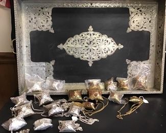 Indian Style Tray, Metal Purses