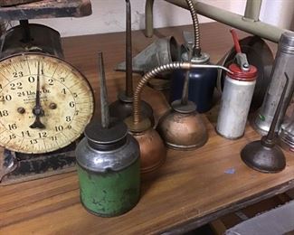 Vtg Small Oil Cans, Scale 