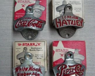 Vintage bottle openers in original boxes.