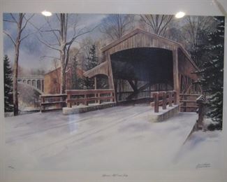 Lantermans Mill Covered Bridge by: James D. Werline, Signed, numbered.