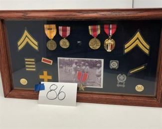 Framed WWII Medals & Badges https://ctbids.com/#!/description/share/332405