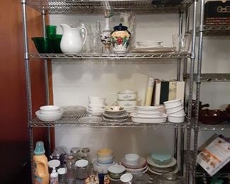 Just the tip of the iceberg of dishes, pitchers, Corelle, Pyrex...