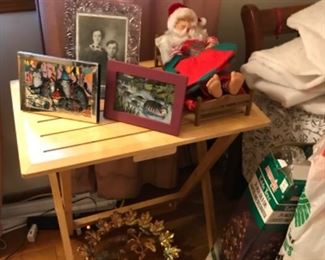 Small folding table. We found a few other Christmas items in attic that are not pictured including tree stand.