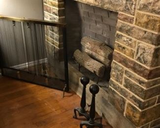 Fireplace accessories: andirons, screen. You may purchase gas logs insert if you can safely remove.