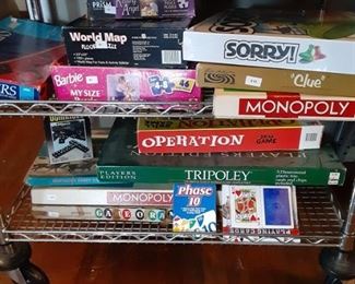 Vintage and newer games, cards, puzzles. Cart is not for sale.