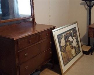 antique dresser and picture