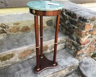 9. Marble Top Plant Stand