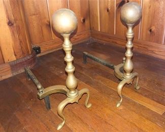 26. Pair of Brass Andirons
